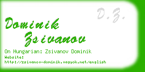 dominik zsivanov business card
